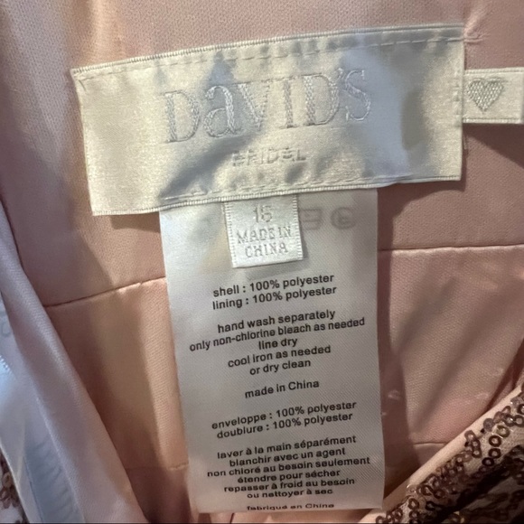 David’s Bridal F19787 Rose Gold 16 New with Tags - Picture 4 of 6